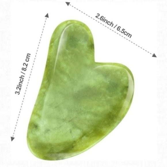 GUA Sha Jade Facial Tool - Jade Stone Guasha Board for Face Body Sculpting - Picture 2 of 5